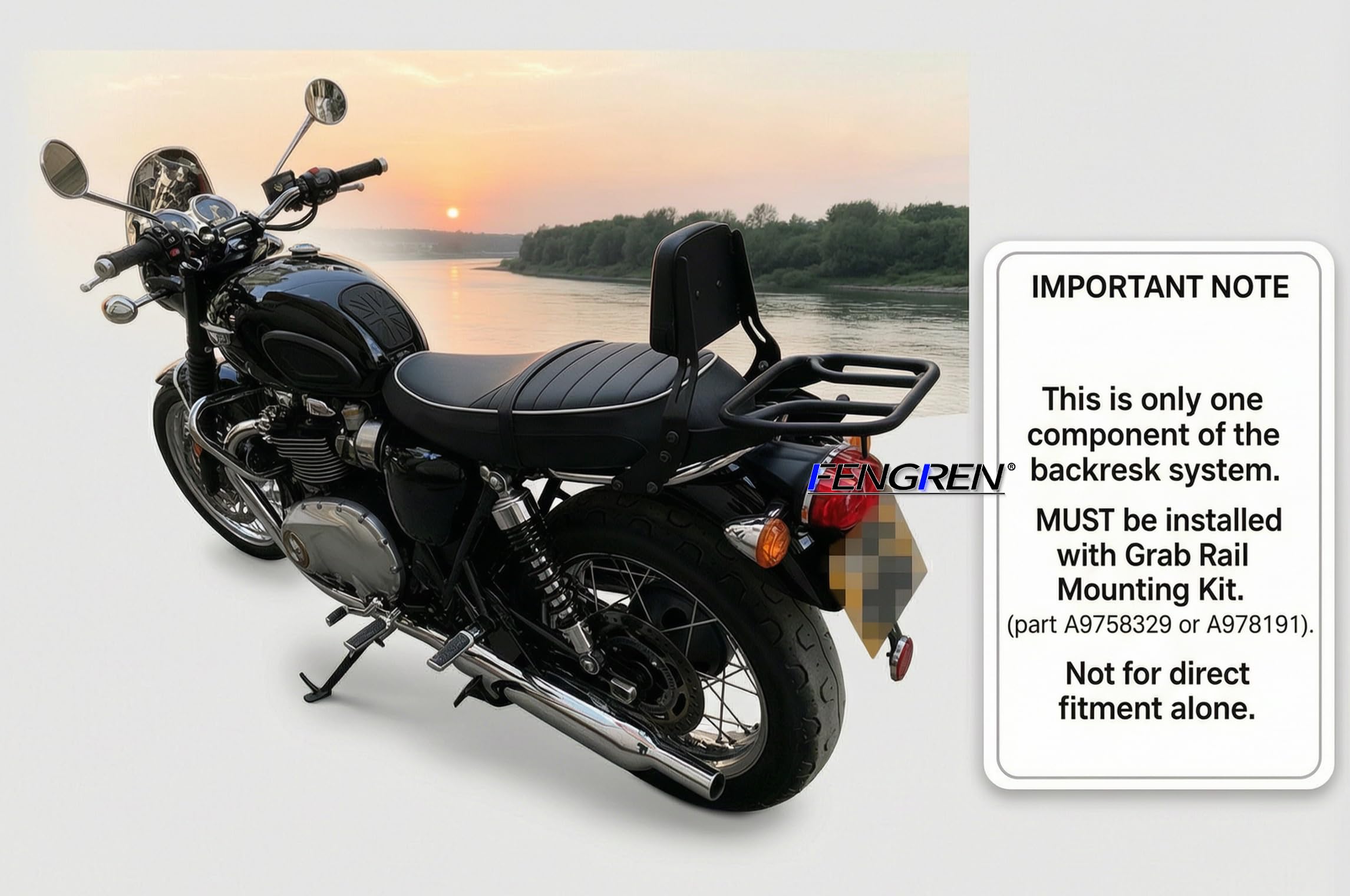 Sissy Bar Portapacchi Sissy Bar per moto per Triumph Bonneville T100 T120 Street Scrambler & Street Twin 2017-2021