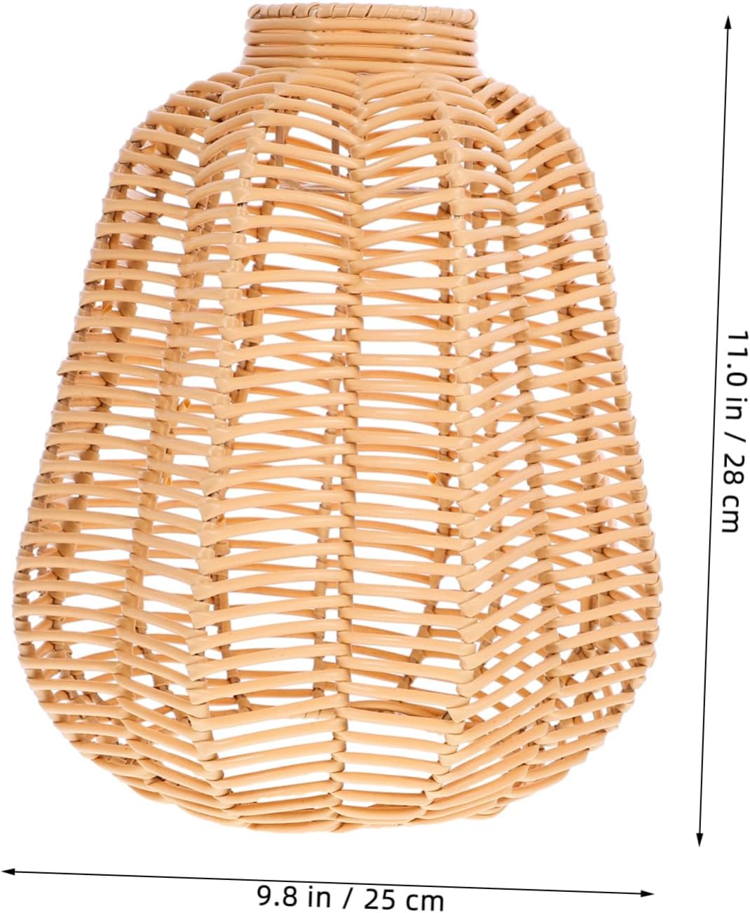 Woven Hanging Lamp Shade Replacement Rustic Rattan Light Fixture for Farmhouse Decor Durable Ceiling Light Shade Opening