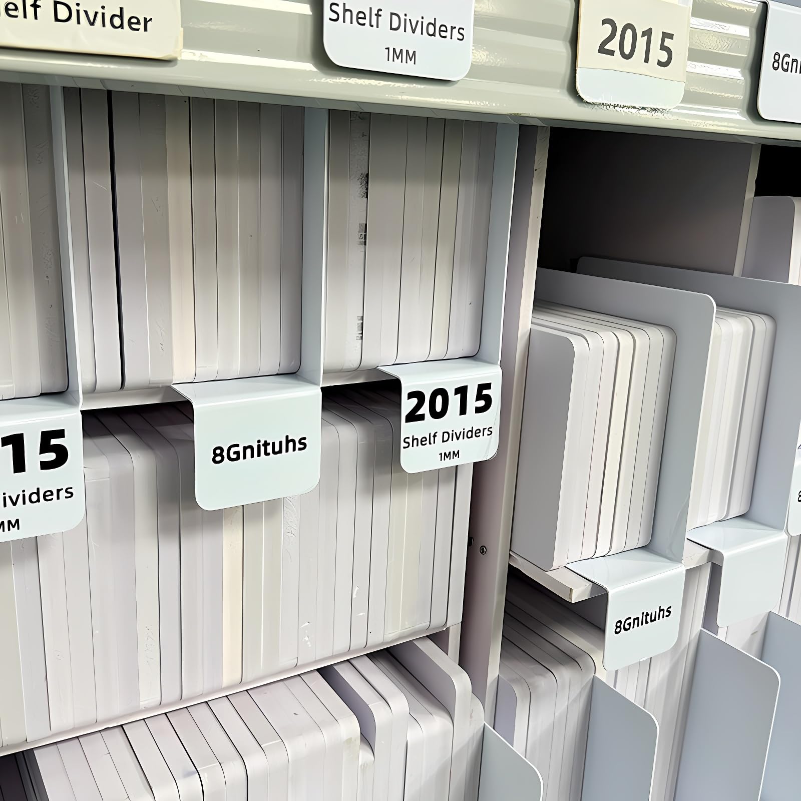20 pezzi 20 * 15 cm 1 mm divisori per dimensioni rack mini divisori per scaffali per armadio; etichetta per scaffali; segnalibro per tracciamento libri;tessera biblioteca accessori creativi per libri