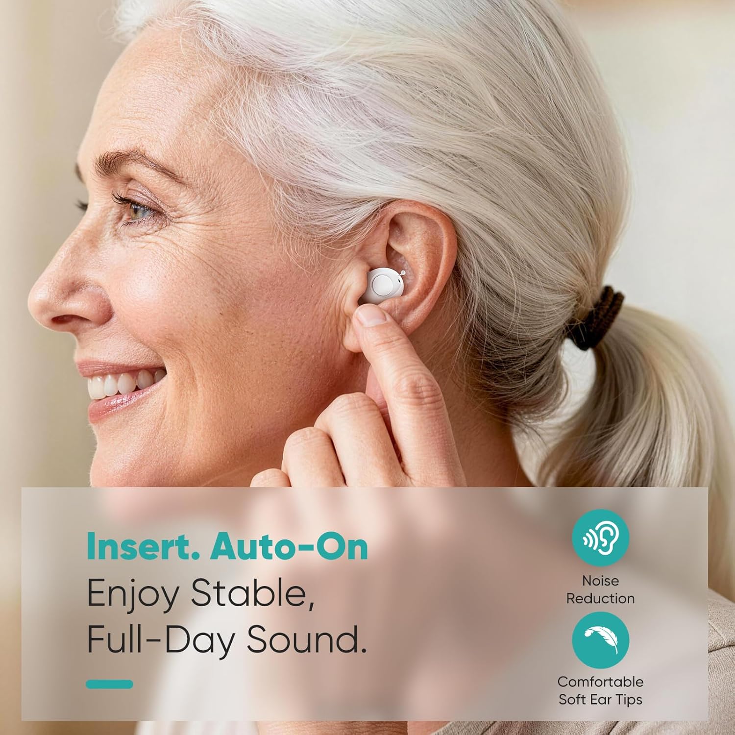 OTC Hearing Aids for Seniors Rechargeable - Portable Power for Days, Noise Reduction & Comfort Fit with Magnetic Case for Clear Conversations