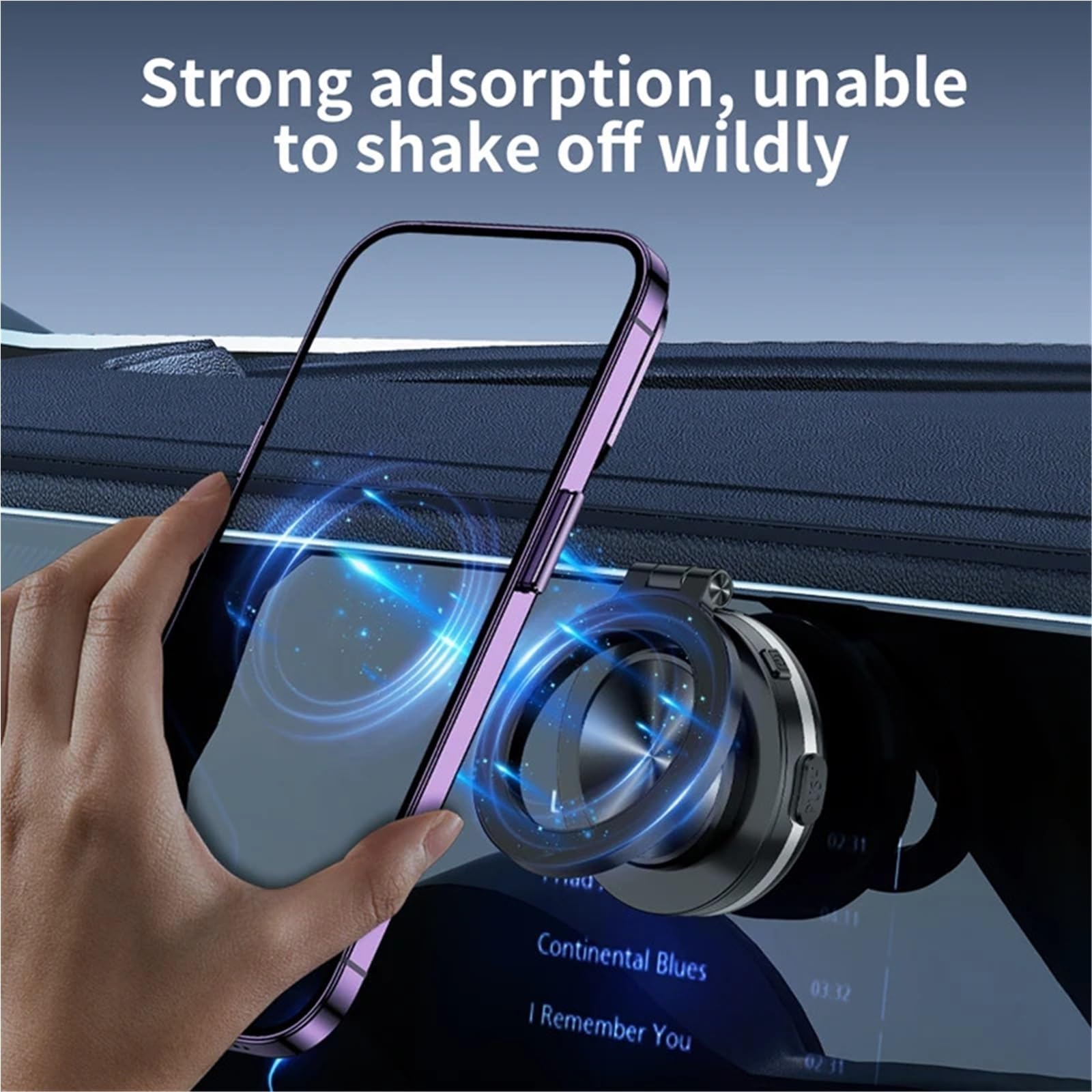 Soporte Movil Coche Supporto Telefono Auto Supporto girevole pieghevole con ventosa magnetica per vuoto Rotazione a 360 ° per supporto per telefono elettrico con supporto girevole sottovuoto(Black)