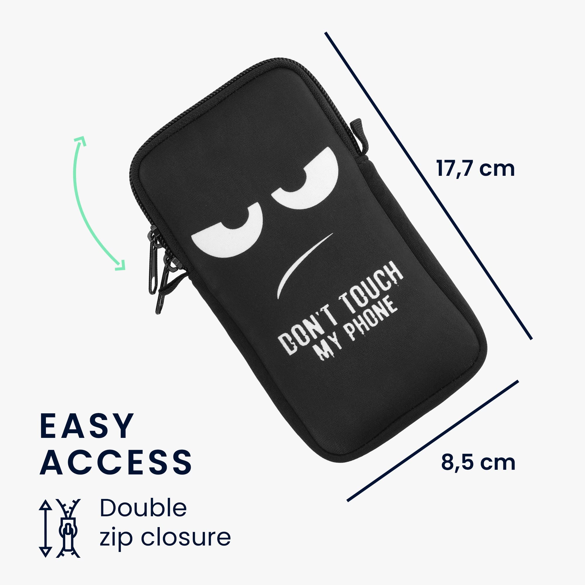 Housse De Protection Smartphone Kwmobile XL - Néoprène, Don't Touch My Phone - Pour Écrans 6.7/6.8"