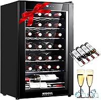Vista 10 de BODEGA COOLER - Enfriador de vino de 24 botellas para el hogar y la cocina, mini refrigerador para dormitorio, refrigerador de vino con control