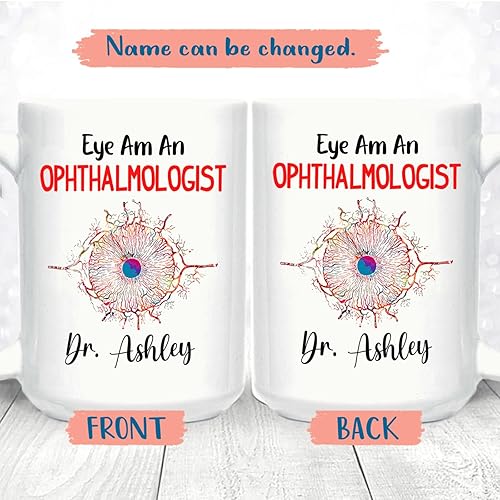 Miniatura 9 de Taza de café personalizada con definición de oftalmólogo, regalo con nombre de oftalmólogo, taza de cerámica blanca personalizada con definición de