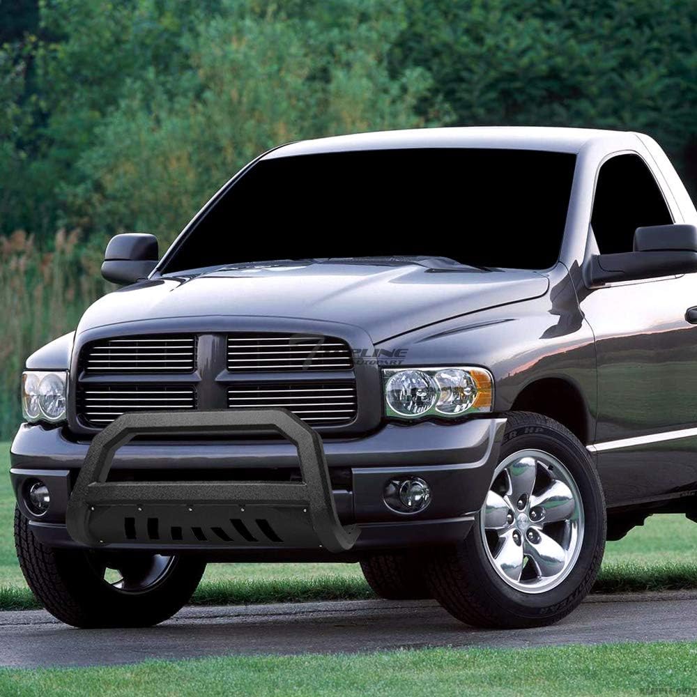 AVT Bull Bar Grille Guard Compatible With 2010-2018 Dodge Ram 2500 3500 Heavy Duty Trucks Textured Black Front Bumper Protector Angular AVT Series Design Offroad Style Heavy Duty Steel Guard