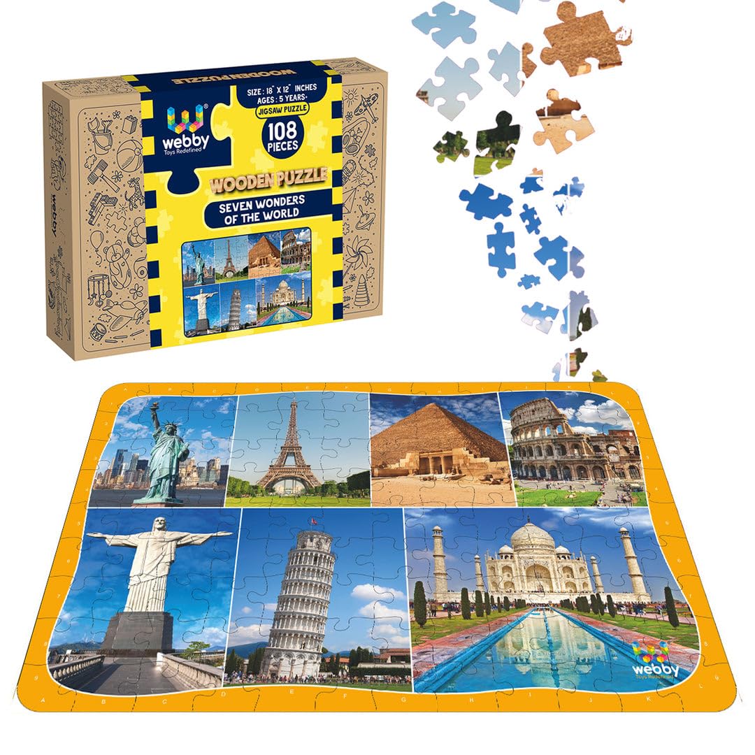 Webby Seven Wonders of The World Wooden Jigsaw Puzzle, 108 Pieces (B08K48BBTP) Amazon Price History, Amazon Price Tracker