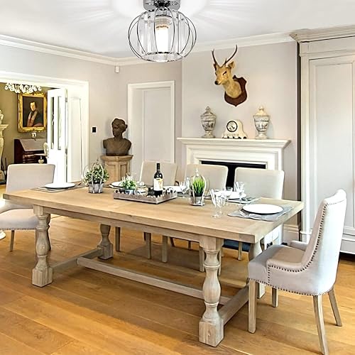 Miniatura 7 de TISLYCO Moderna lámpara de techo semiempotrada E26 Mini lámpara de araña de cristal cromada pequeña lámpara de techo iluminación interior para