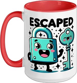 Escape Rooms Escaped Funny Escape Rooms Ceramic Mug, Red/White, 15oz