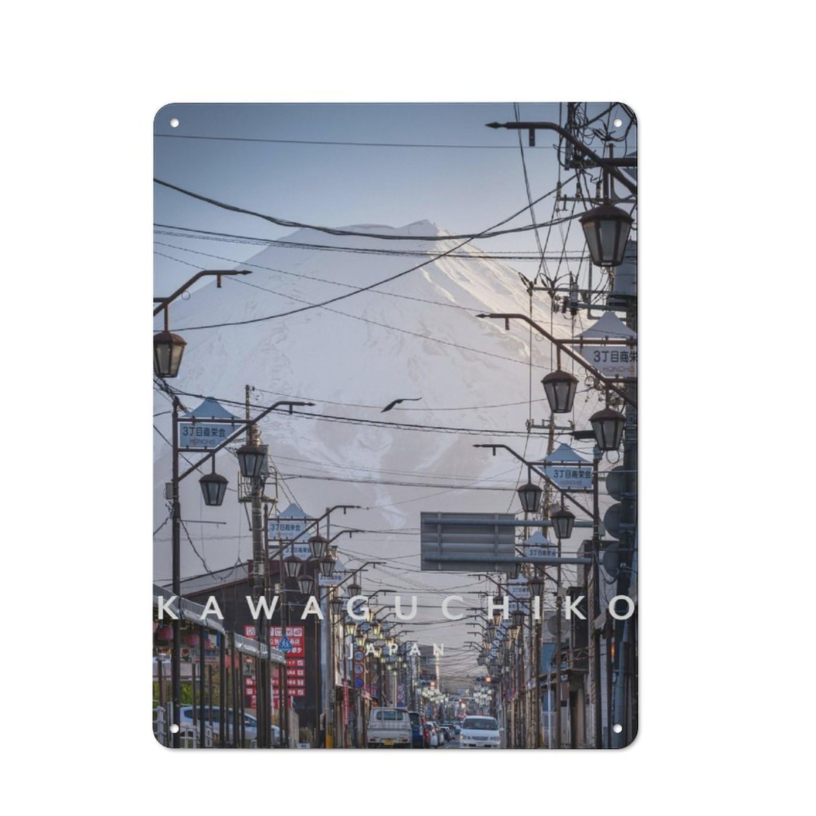 Junmoney Kawaguchiko Japan Retro Metal Sign 40X30cm For Garage Wall, For Home Interiors And Metal Sign Collectors