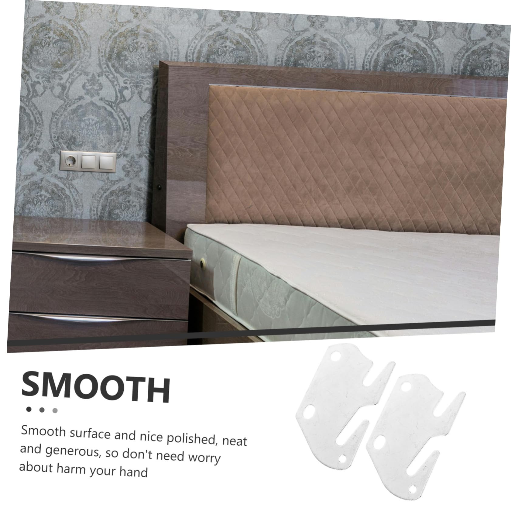 Zerodeko 2pcs Furniture Connector Hardware Hinge Metal Bracket Accessories Railing Headboard Brackets Metal Holder Universal Replacement Connectors Frames Hook Miss Iron Hanging Board Bed