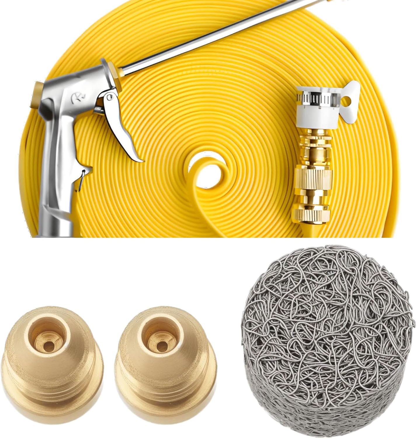 2Sets 0.9mm Brass Foam Cannon Orifice Nozzle Tips with Foam Maker Suitable for Snow Foam Lance Replacement Parts 3000 PSI