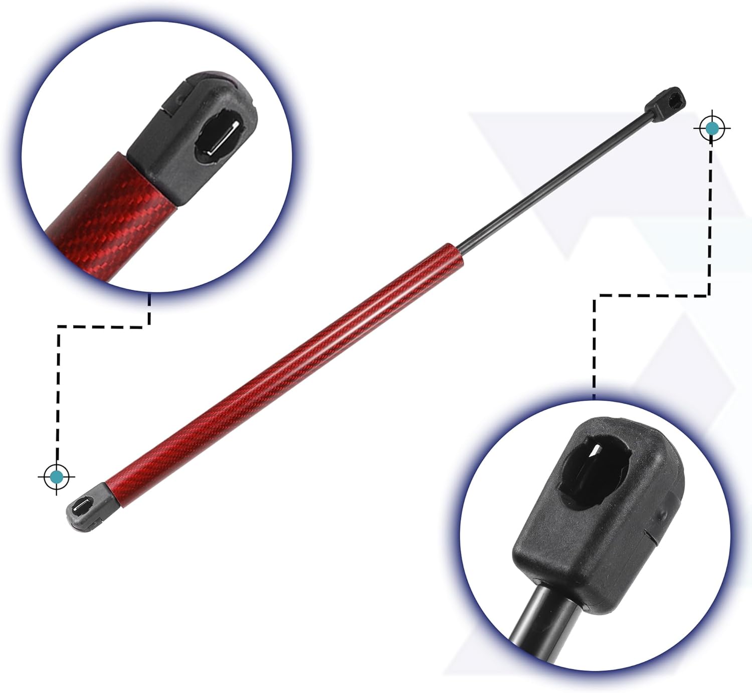X AUTOHAUX 2 Pcs Front Hood Lift Supports Struts Shocks Gas Spring for Jeep Wrangler (JK) 2007-2018 Red Carbon Fiber Pattern