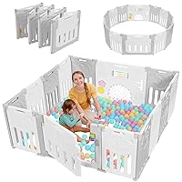 Vista 17 de Corralito para bebés Dripex, corral plegable de 10 paneles para bebés y niños pequeños, área de juego portátil ajustable, centro de actividades