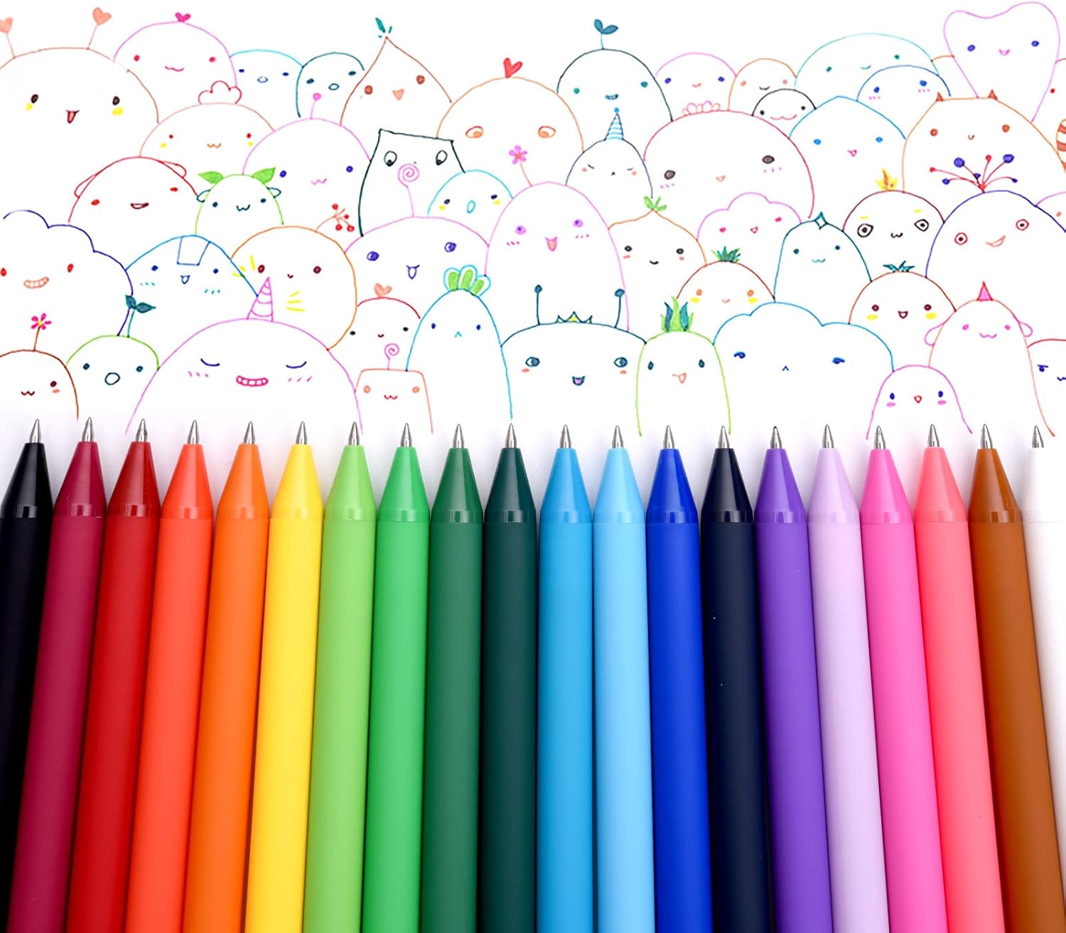 Kaco PURE Colored Gel Pens 0.5mm 20 Pieces Set Colorful Multi-color Ink Fine Point Comfort Grip Quick Drying Pens for Journaling Note Taking - Image 4