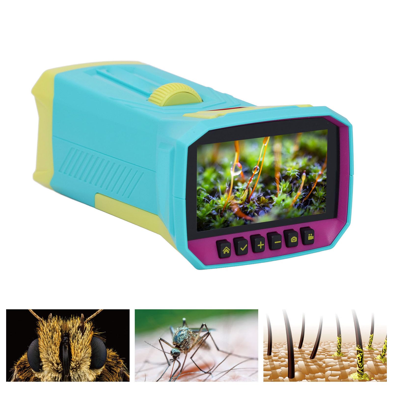 BTSEURY Handheld Digital Microscope, Portable Microscope, Mini Pocket Camera HD 3in IPS Screen for Student Science Experiment
