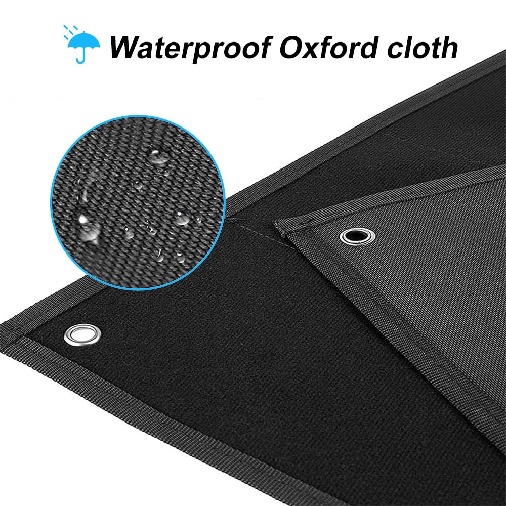 110 * 70cm Pannello Patch in Velcro, Pannello in Velcro in 1000D Oxford, per tattico, Militare, in Velcro, con 6 Occhielli, Pieghevole, Nero