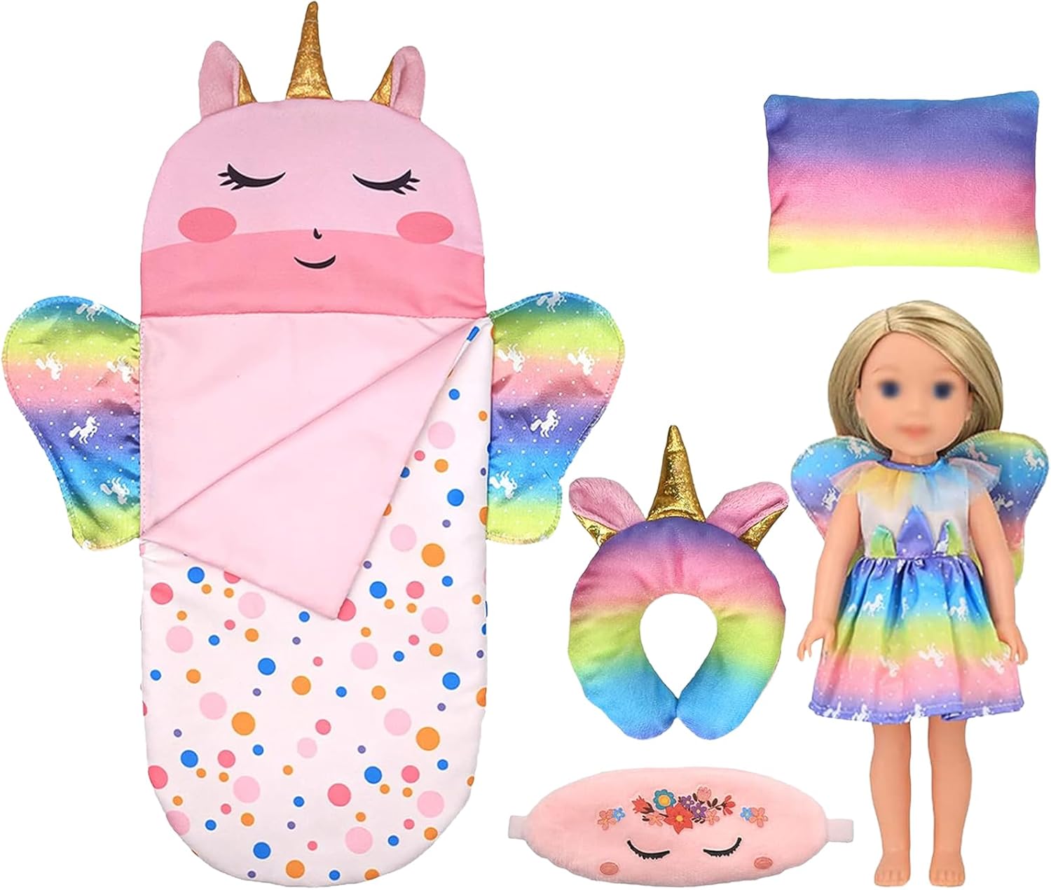 ONEST 11 Sets 14.5 Inch Girl Doll Clothes Outfits Dresses Pajamas Swimsuit Sleeping Bag, Girl Doll Accessories for 14 to 14.5 Inch Dolls