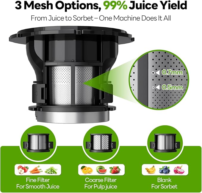 Extractor de Jugos Prensado Frío 3 en 1 Boca Ancha 6 Pulgadas 120V miniatura 7