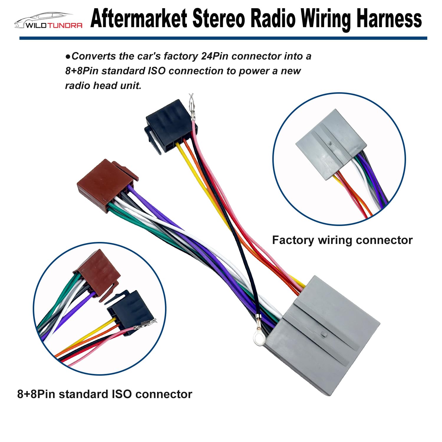 16Pin Aftermarket Wiring Harness for Ford 2003-2016 Lincoln 2003-2010 Mercury 2003-2011, 8Pin+8Pin Android Car Stereo Harness Adapter for E-150/250/350 F150/250 Car Radio Wiring Harness