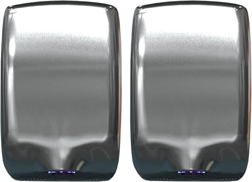 EnBath Commercial Hand Dryer 2-Pack - Electric Hand Dryers for Bathrooms High Speed 224 MPH Stainless Steel Air Hand Dryer with Air Filter, Optional Energy-Saver Mode, Speed/Volume Control