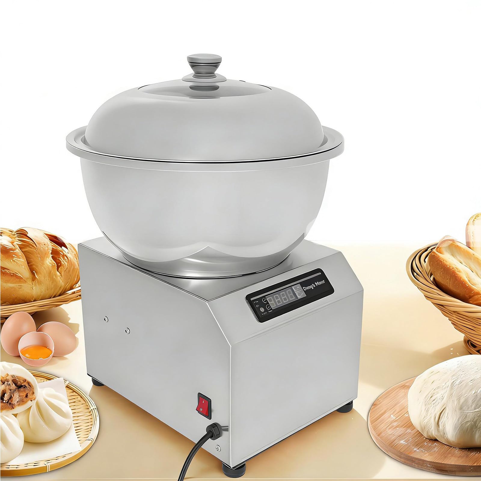 Impastatrice a Spirale Commerciale 5kg/8kg,2200w 5kg | Macchina per Impastare in Acciaio Inossidabile,Elettrica Con Ciotola Acciaio Inossidabile,Per Impieghi Gravosi in Pizzerie