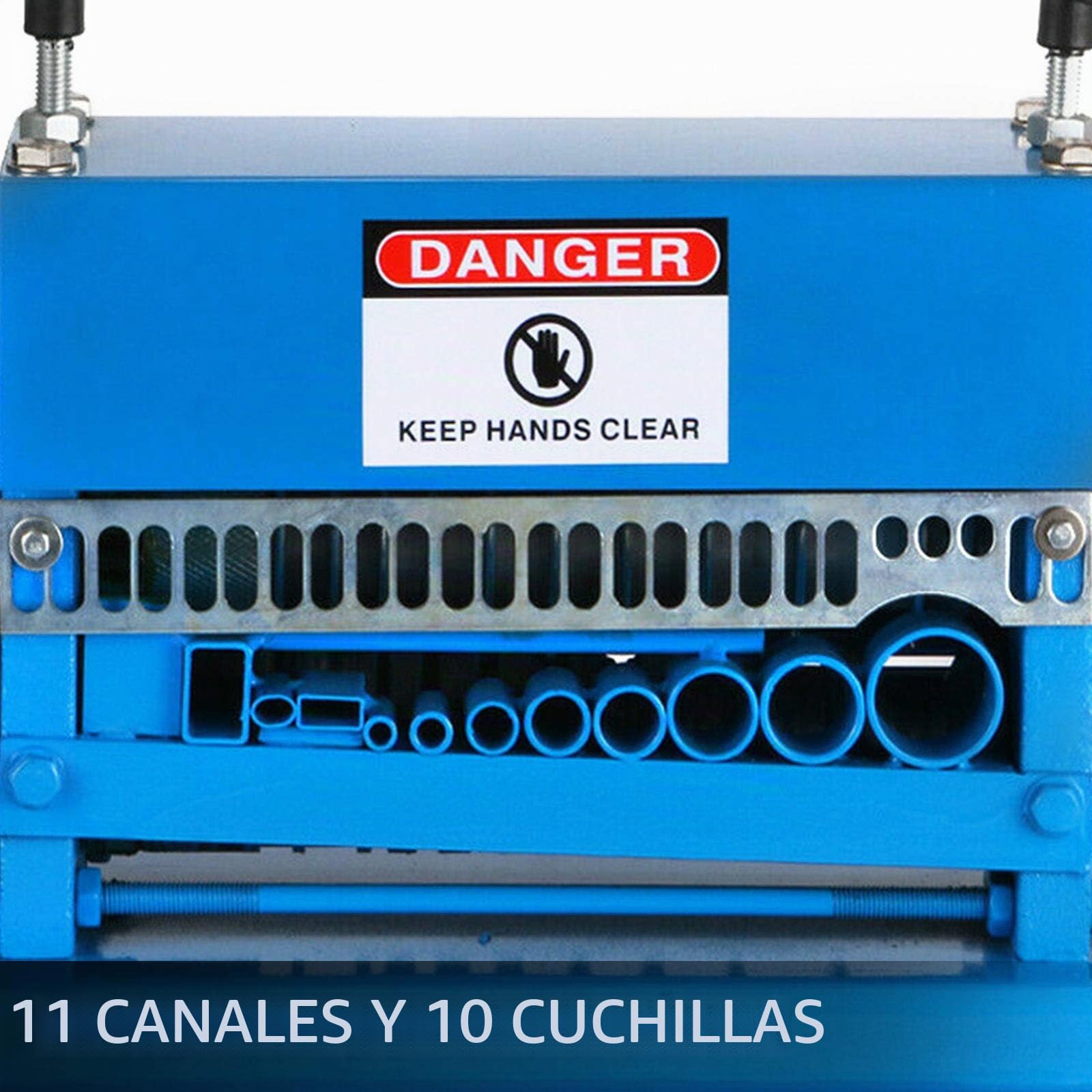 VEVOR Máquina Automática de Pelado de Cables 370W, Pelacables Eléctrico de 220V, Máquina Peladora de Cables con 11 Canales y 10 Cuchillas, Pelacables Eléctricos de Metal 15m/min 1,5-38mm
