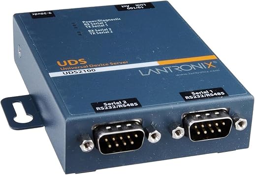 Lantronix 2 Port Serial (RS232/ RS422/ RS485) to IP Ethernet Device Server - US Domestic 110 VAC