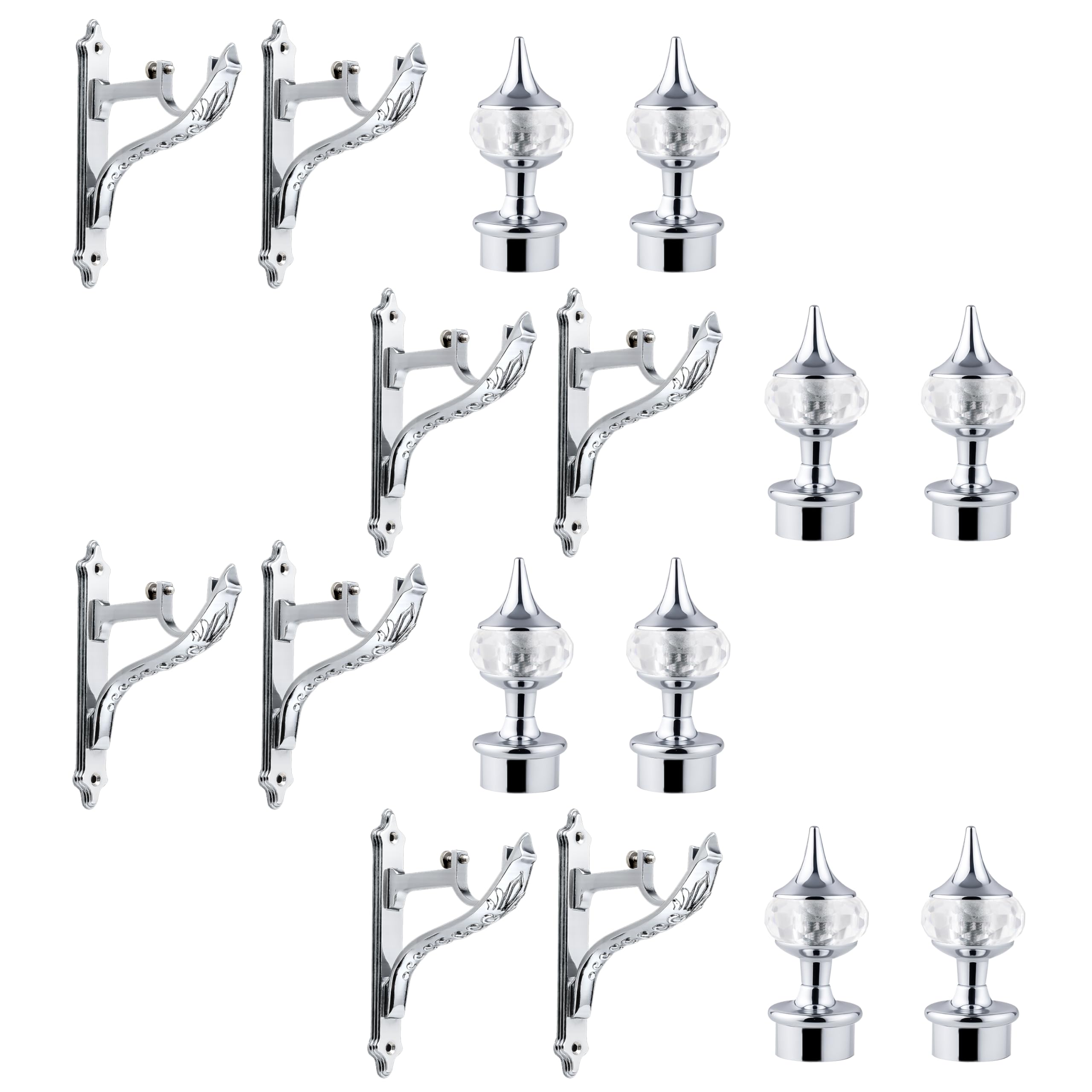 Plantex Heavy Duty Aluminium Diamond Curtain Holder/Curtain Brackets/Curtain Rod Holder with Support 1 Inch Rod (Brass Antique - 4 Pair) — Amazon image 10