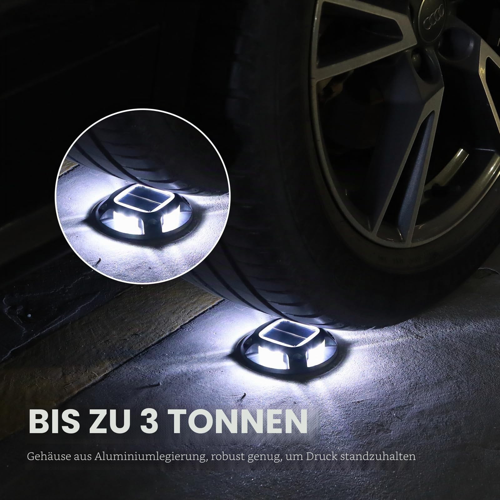 AGPTEK 8 Stück Solar Bodenleuchten Aussen 2 Farbmodi IP68 Wasserdicht | Solar Deck Lights Aluminium Boden Solarleuchten Solarlampen für Garten Deck Treppen Stufen, Warmweiß und Kaltweiß