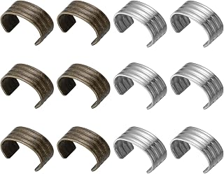 uxcell Leather Rope Clip, 100Pcs Cylindrical Crimping Cord Crimps Foldable String Leather Cord Fastener for DIY Lanyard, Tassel, Jewelry Making, Bronze, Silver Tone