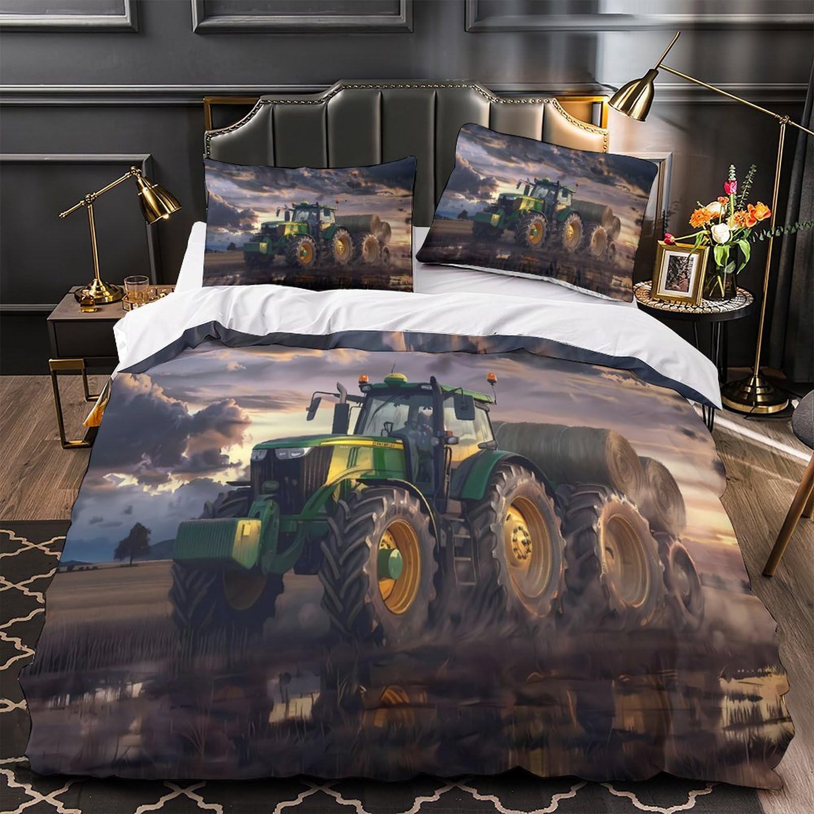 Housse de couette 3D scène de ferme rurale pour une ambiance campagne