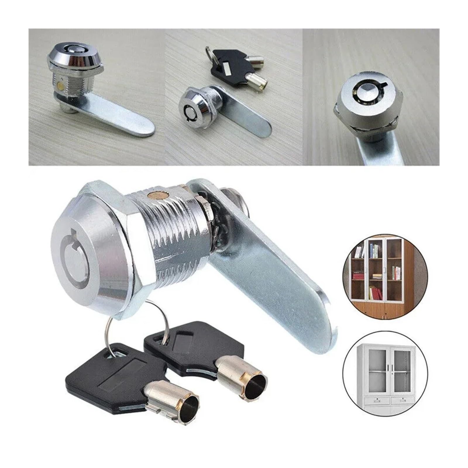 Serrures de sécurité pour boîtes aux lettres Serrures D'armoire 5 Ensembles 16-30mm Avec 2 Clés for Casier De Boîte Aux Lettres À Tiroirs(16mm)