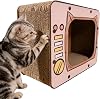 Cat House, Cardboard Scratcher Bed, Interactive Cardboard Cat House, for Indoor Pets, Protects Furniture Enriches Play, Reduces Boredom Suitable for Cats and Small Animals, Fun Pet Activity Center