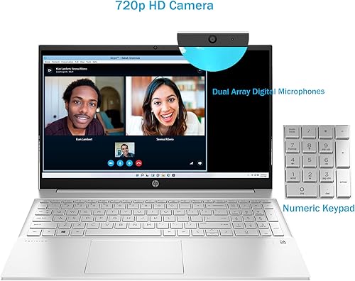 Miniatura 4 de HP Portátil de 15,6 pulgadas, procesador Intel Core i7-1355U, 64 GB de RAM, SSD de 1 TB, pantalla antirreflejo FHD, Bluetooth 5, WIFI6, cámara web,