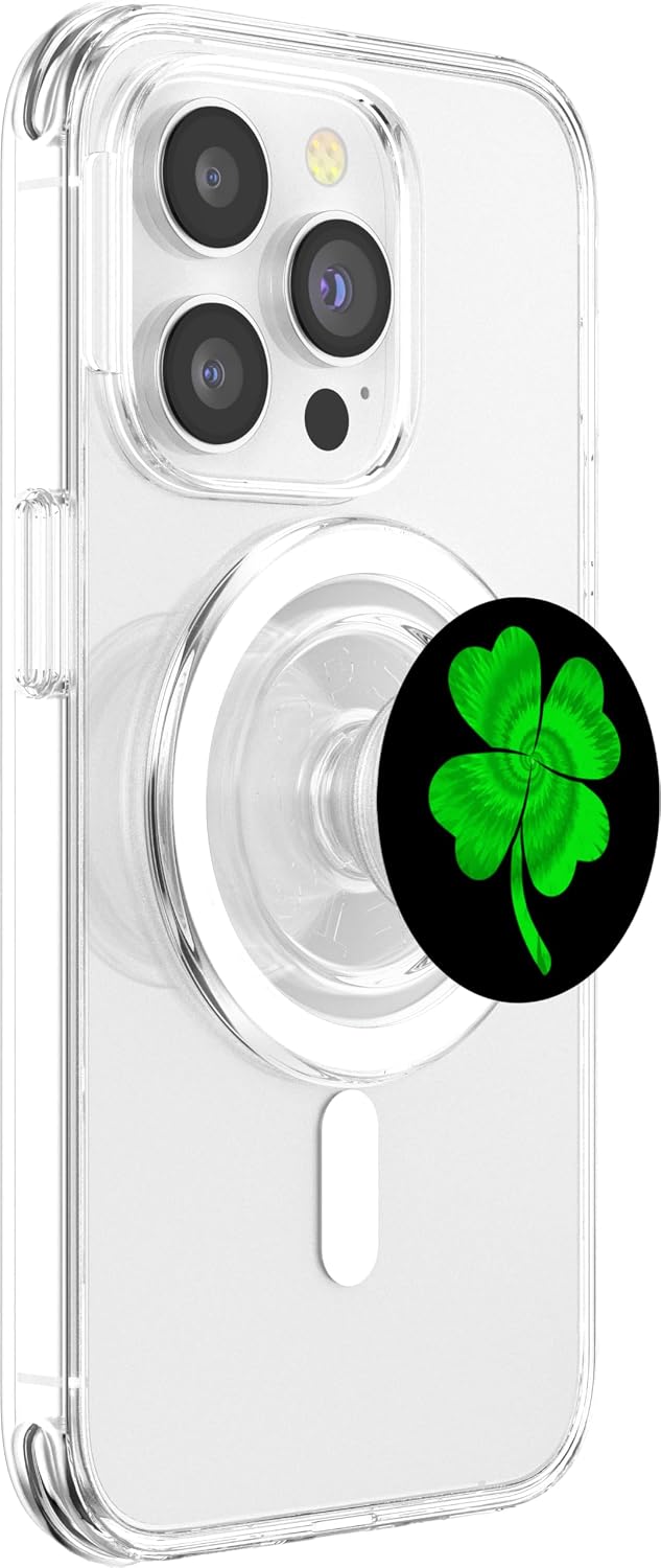 St Patricks Day Lucky Shamrock Green Tie Dye Irish Clover PopSockets MagSafe PopGrip for iPhone