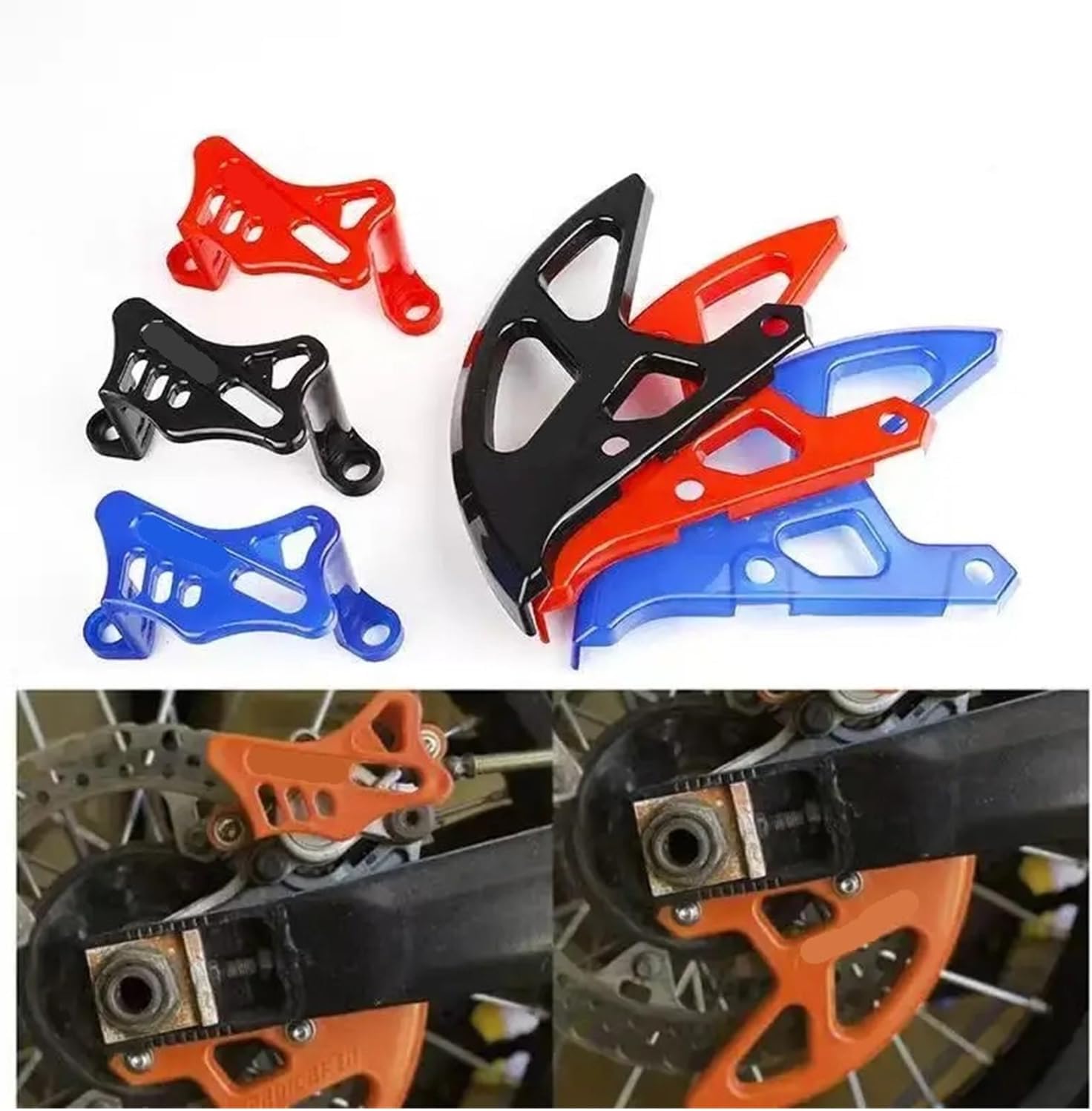 Rear Motorcycle Brake Disc Caliper Guard Suitable Compatible with CR 125 CRF 250 450 250R 450R 250X 450X(Brake Set Blue)