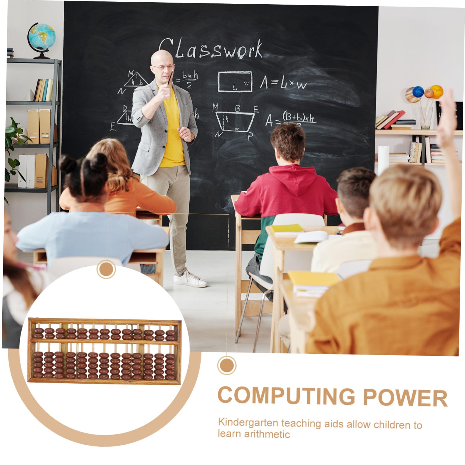 SUPVOX Abaco Aritmetico 13 Aste in Legno per Bambini Studenti | 7 Perline per Riga, Colore Coffee, Finitura Lucida Angoli Arrotondati, Allenamento Numerico