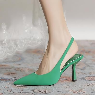 Green Emerald Slingback Pumps