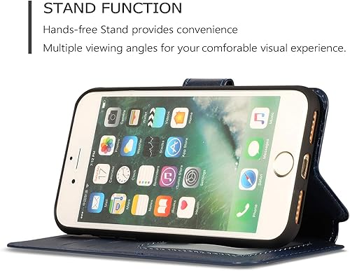 Miniatura 10 de QLTYPRI Funda para iPhone 7 Plus iPhone 8 Plus de piel sintética de alta calidad, funda simple tipo cartera de TPU con ranuras para tarjetas,