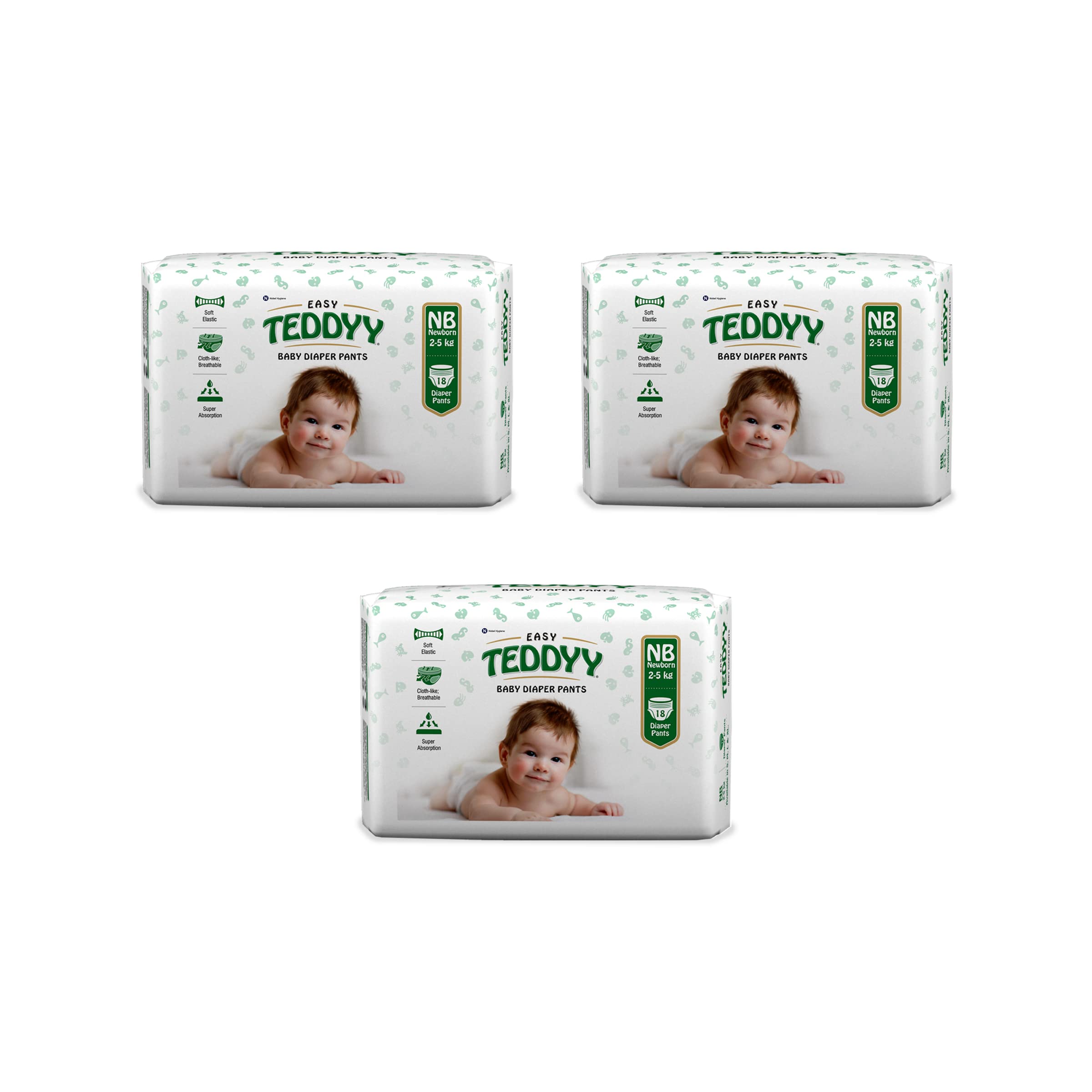 TEDDYY - Easy New Born Baby Diaper Pants - 54 Count, Upto 5 kgs, 12 hrs Leak Protection, Anti - Bacterial (B0C243CDMC) Amazon Price History, Amazon Price Tracker