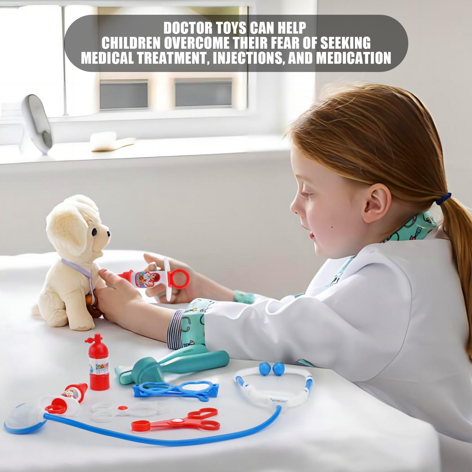 7 Pcs Kids Doctors Kit,Doctor Pretend Role Play Medical Kit Doctor Set for kids,Children Doctors Play Set Toy Doctors Set for Kids 3+ Years Boys Girls Role Play Educational Toys Gifts (Blue) - Image 4