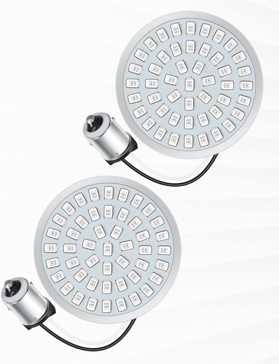 PBYMT 2Pcs 1156 Rear LED Turn Signals Light Inserts 2" Bullet Turn Signal Bulb Fit for Harley Davidson Touring Street Glide, Electra Glide, Road King 1986-2024 (White Base)