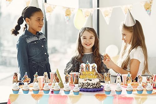 Miniatura 7 de 25 piezas Golden Retriever - Decoración para tartas de Golden Retriever, decoración de fiesta de Golden Retriever, suministros de fiesta de