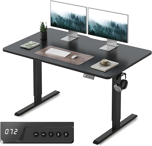 Miniatura 147 de FEZIBO - Escritorio eléctrico ajustable para trabajar sentado o de pie, 40 x 24 pulgadas, para oficina en casa, escritorio ergonómico para Negro