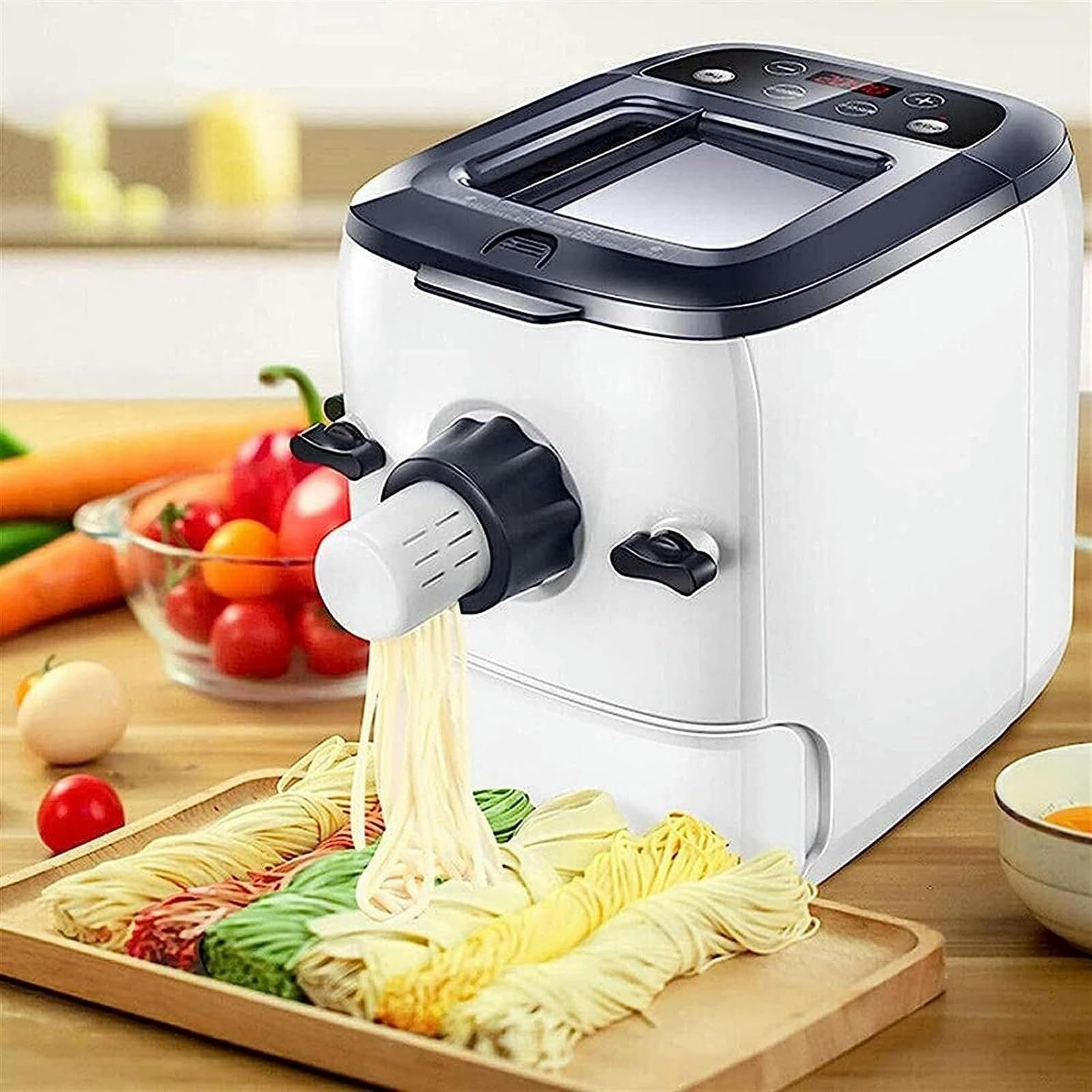 Máquina para Hacer Pasta, máquina para Hacer Pasta, máquina para Hacer Fideos, Completamente automática, máquina de prensado de Masa eléctrica para el hogar, Herramienta de Cocina para Hacer Pasta y