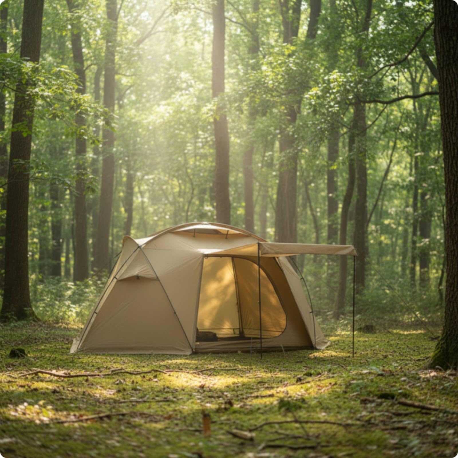 Qianly Carpa Camping con Toldo Amplia | Reforzada, Tienda Campaña con Porche, Transpirable, Tienda Campaña cho smontable, Campis