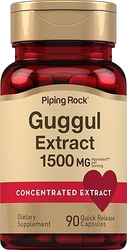 Miniatura 1 de Piping Rock Suplemento Guggul | 1500 mg | 90 Cápsulas | Extracto concentrado | Sin OMG, sin gluten