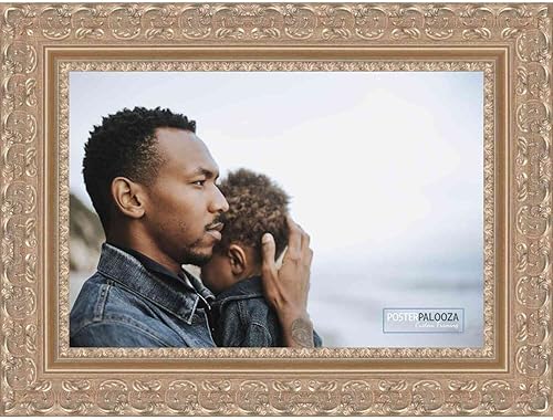 Miniatura 5 de Poster Palooza Marco de fotos de madera adornado plateado de 11 x 9 pulgadas con plexiglás acrílico UV, parte trasera de tablero de espuma y