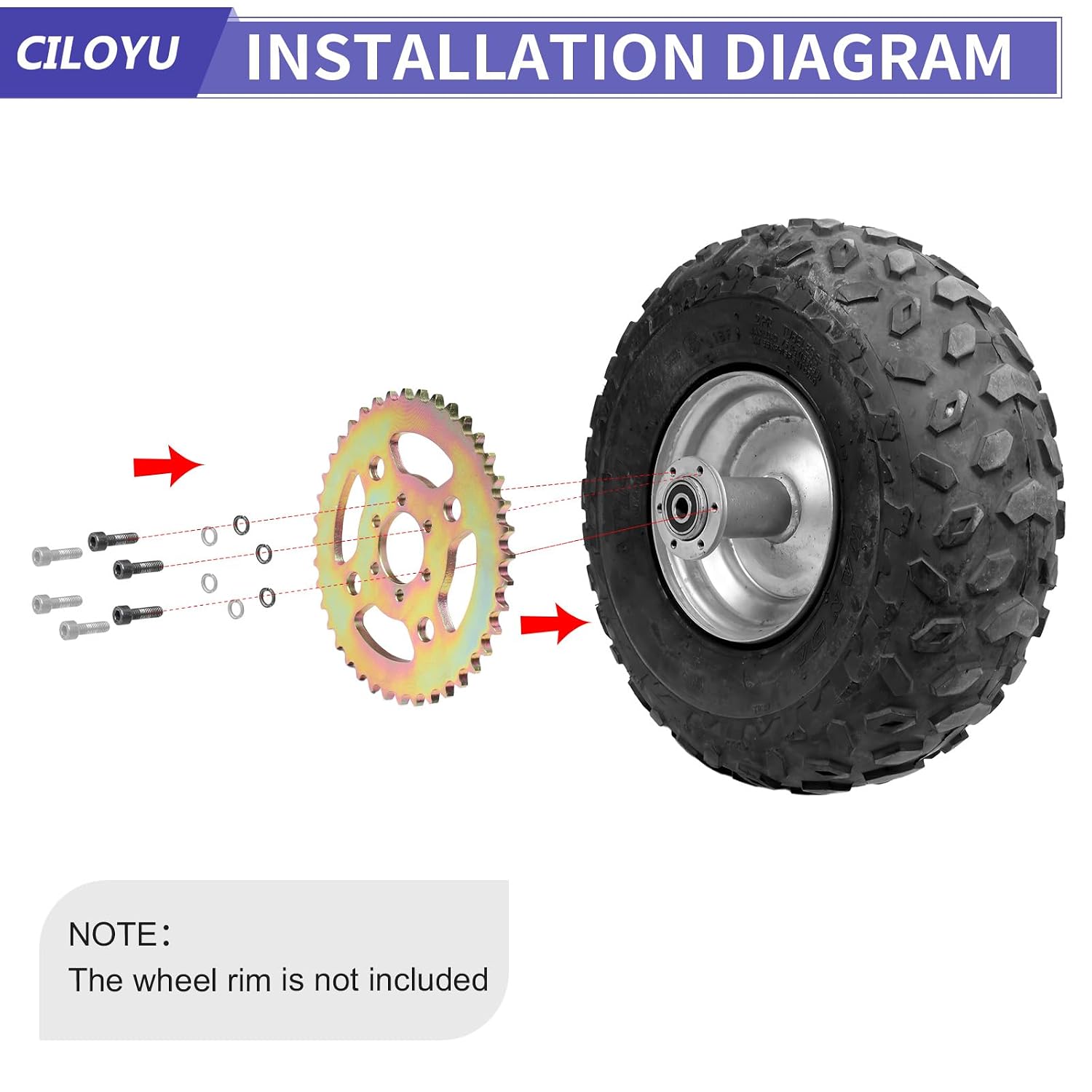 High Speed 420 Rear Sprocket 40 Tooth Replacement for Mini Bike Coleman CT100U CC100X Baja Doodle Bug DB30 RB100 B100 Monster Mega Moto 80cc 105cc Motovox MBX10 MBX11 Minibike Parts (37mm Bore)