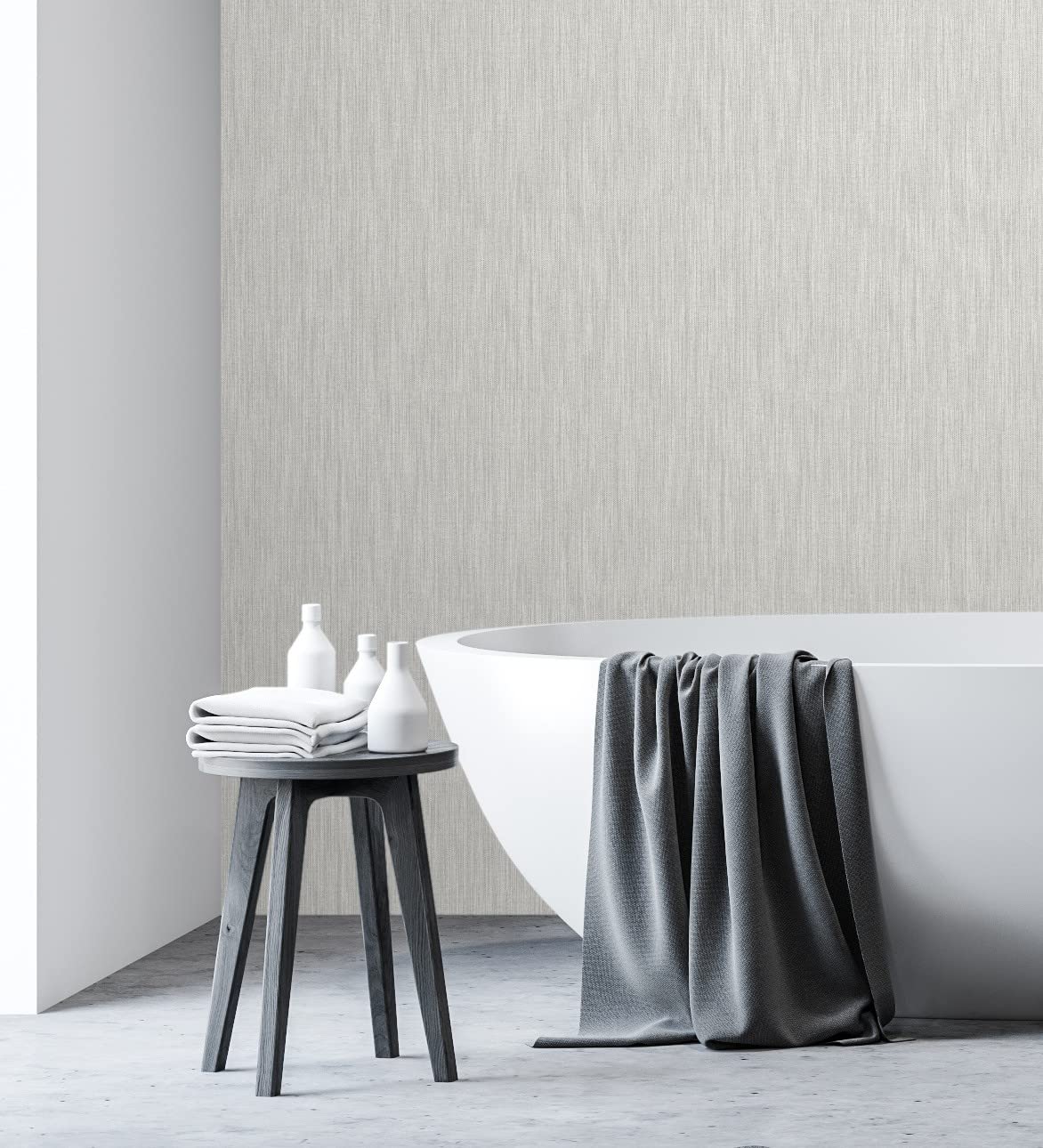 GAULAN 680588 - Papel pintado vinílico ecológico efecto textura de tela lino en relieve para pared salón cocina baño dormitorio mueble - Rollo de 10 m x 0,53 m